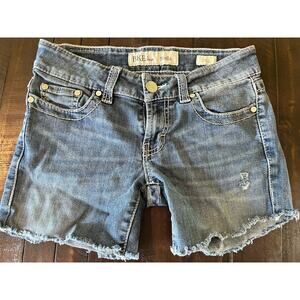 BKE Stella Cut-Off Jean Shorts Women’s Size 26 Denim Shorts Stretch Distressed